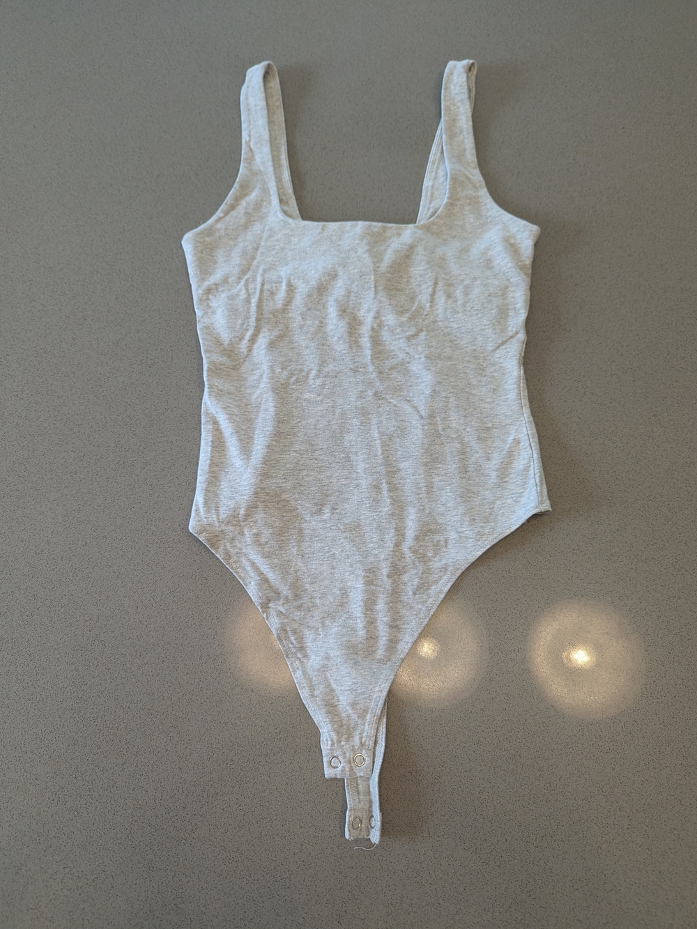 Good American Light Grat Tank Bodysuit